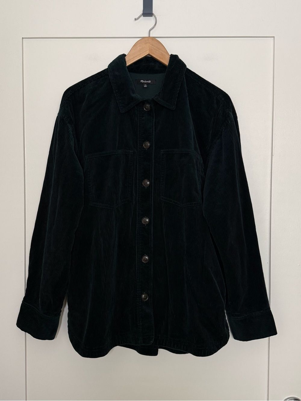 Madewell Corduroy Kentwood Shirt Jacket Womens Sz M Emerald Green Oversized